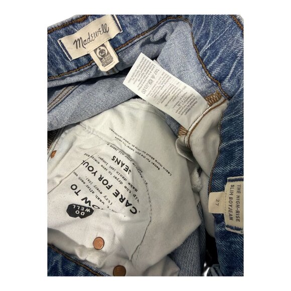 Madewell High-Rise Slim Boyjean Denim Jeans Womens Size 27 Medium Wash Casual Ev - Picture 4 of 12
